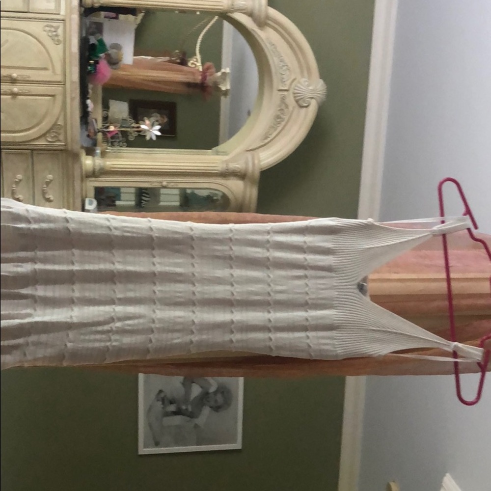 White Bebe spaghetti strap sun dress